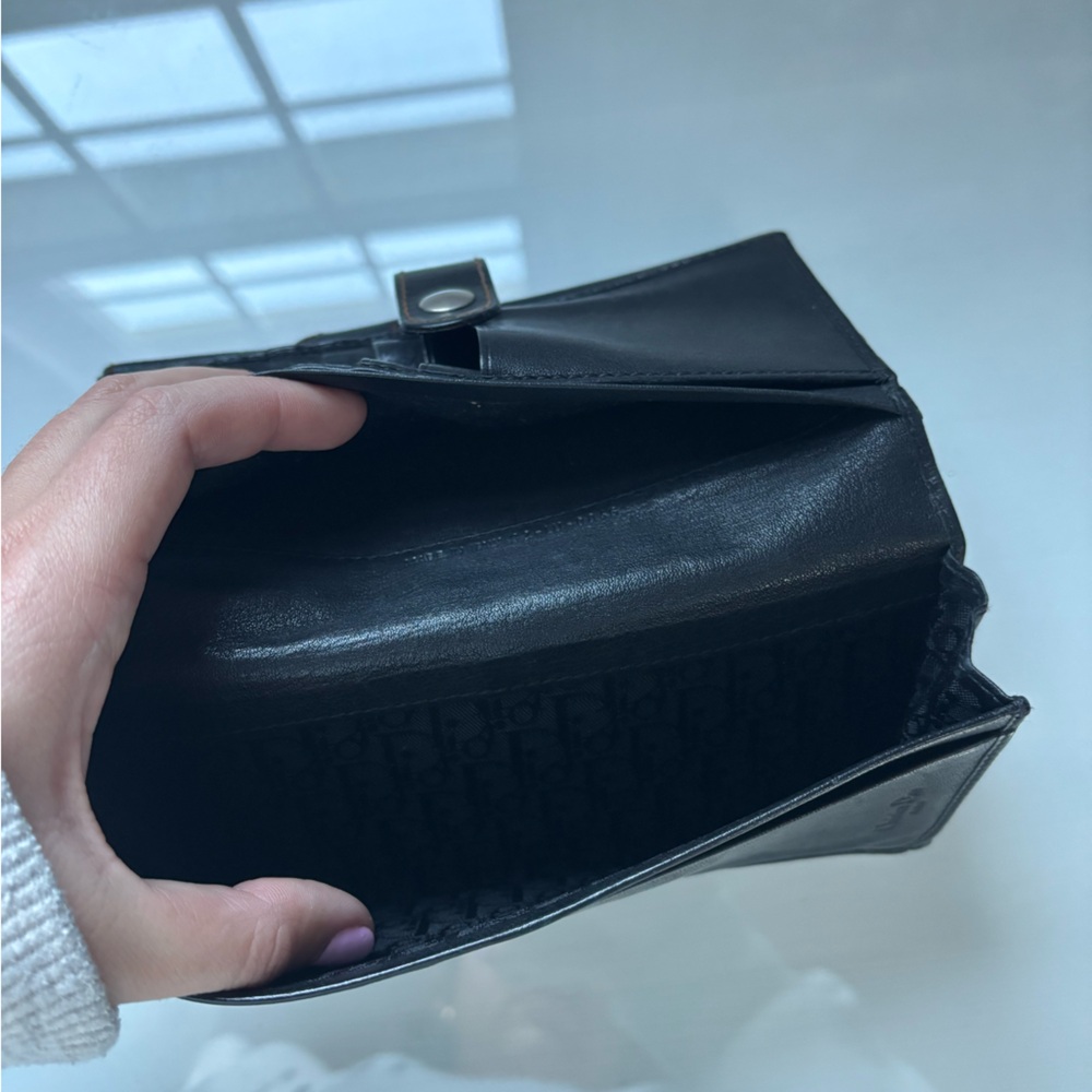 AUTHENTIC Vintage Dior Black Leather wallet/ clutch - Picture 5 of 8